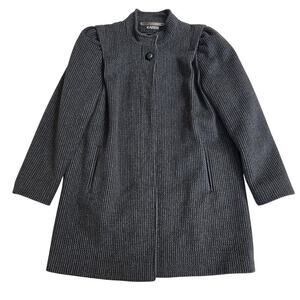 Vintage Karen Womens Wool Cashmere Peacoat Size Medium Black Gray 80s Whimsigoth